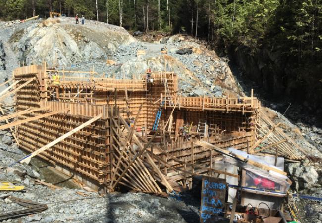 Powerhouse walls at Winchie Creek Hydro